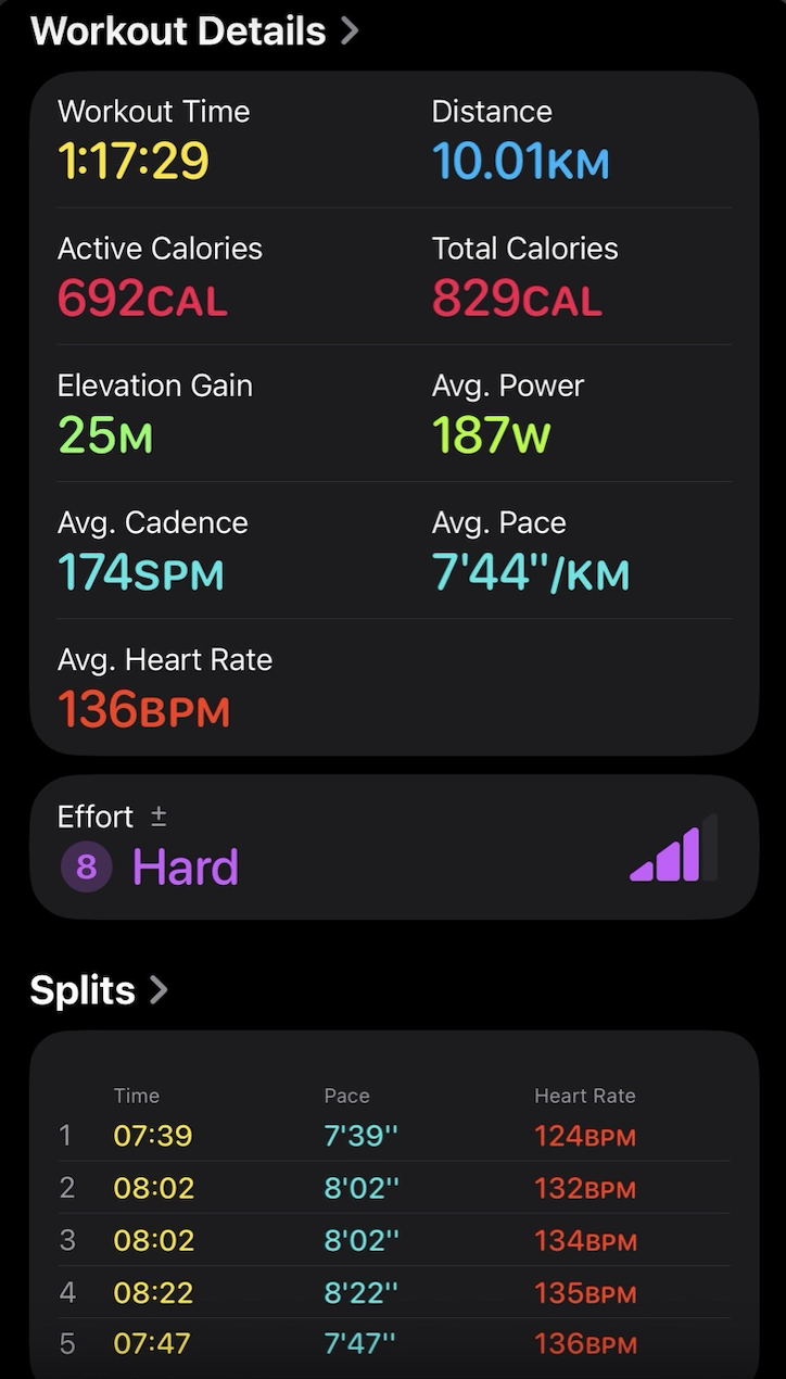 最近的几次跑步